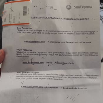 Kırılan Bavula Zamanla Yıpranmış Diyen Sunexpress