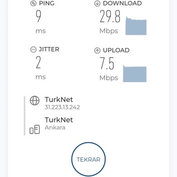TurkNet İnternet Firmasının Taahhüt Ettiği Hızın Çok Düşük Olması