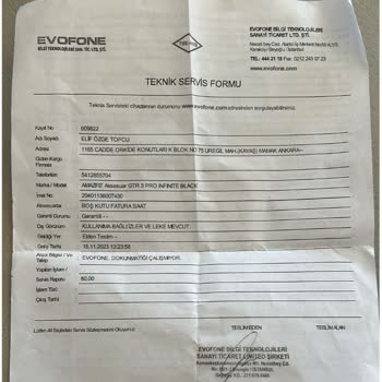 Evofone Ankara, Tamir Edemediği Amazfit Gtr 3 Pro
