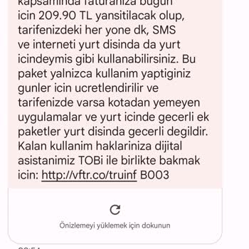 Vodafone Yurt Dışı Fatura Saçmalığı