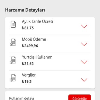 Vodafone Uygulama Mobil Ödeme İle Benim Hattıma Extra Fatura Kesmiştir