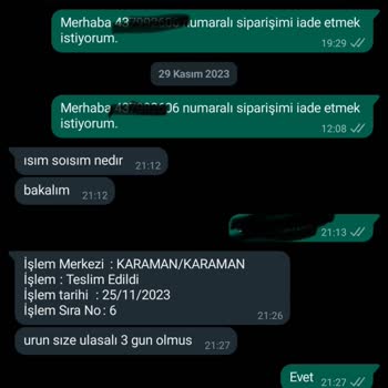 Milena Stil Alınan Ürünün Kalitesiz Olmasına Rağmen İade Kabul Etmemeleri.