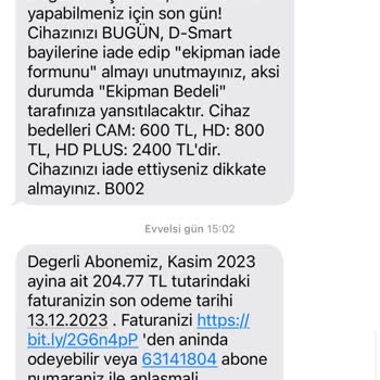 D Smart Üyelik İptali Yapılmıyor Fatura Çıkarıyorlar