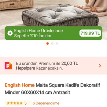 Hepsiburada/English Home Üzerinden Alınan Ürün