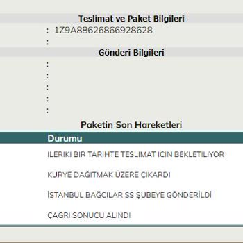 Massimo Dutti Siparişin UPS İle Tarafıma Ulaştırılamaması