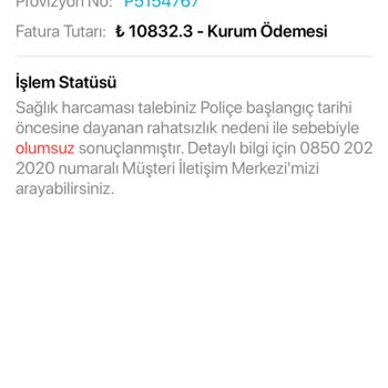 Türkiye Sigortanın Ücret Karşılamaması