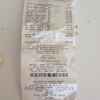 Tarım Kredi Kooperatif Market Ürünün Küflü Olması