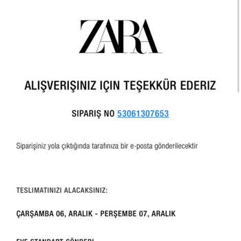 Zara Ve Stok Yok Denilerek Gönderilmeyen Ürün