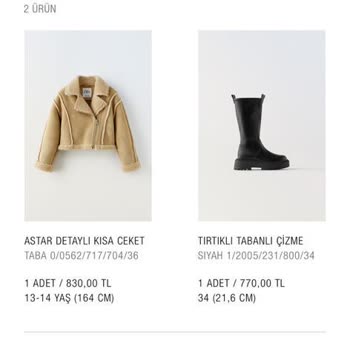 Zara Canceled Kids Short Jacket with Lining Detail and Boots with Serrated Soles