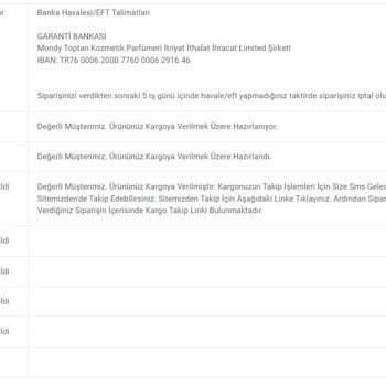 Mondy Shop Gönderilmeyen Sipariş Ve Kargo Bilgisi