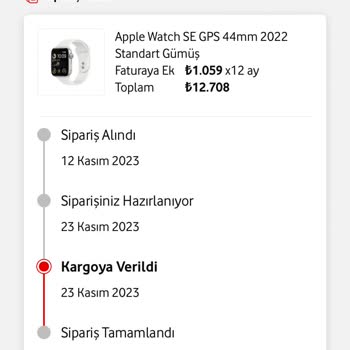 Vodafone Üzerinden Aldığım Ürünün Geç Kalması.