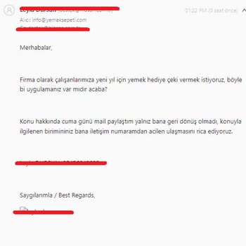 Yemeksepeti İşletmenizin Umursamaz Yaklaşımı
