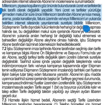 Millenicom Önceden Bildirimde Bulunmaksızın Fahiş Fiyat Artışı Yaptı