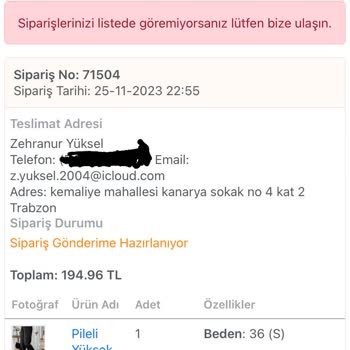 Nare Giyim Ücret Ödendi 12 Gündür Siparişim Hazırlanıyor!
