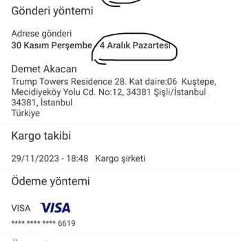 Oysho Teslim Edilmeyen Sipariş 60057897962