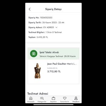 Boyner Mağazasının Siparişimi Otomatik Olarak İptal Etmesi!