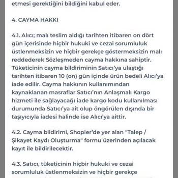 Nimosa Home İade Kabul Etmediler