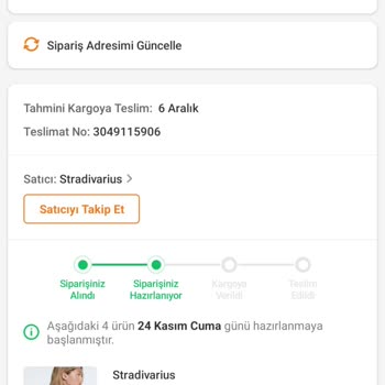 Stradivarius Siparişi Kargoya Vermiyor