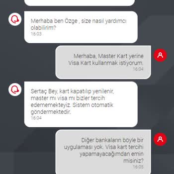 Ziraat Bankası VISA Tercihi Yapamıyoruz