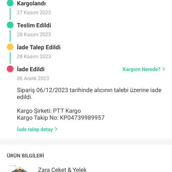 Dolap Ürünü İade Alamadım