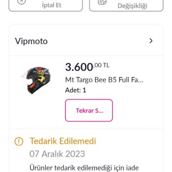 Pazarama Ve Satıcı Olan Vipmoto İsimli Firma Hakkında Şikayet