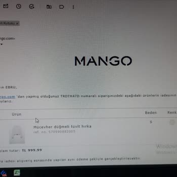 Mango Ürünümü İade Etmediğim Halde İade Edilen Şu Anki Fiyatı Artan Ürün Hk