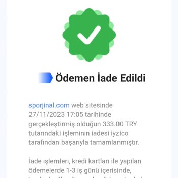 Sporjinal Sitesinin Sipariş İptali