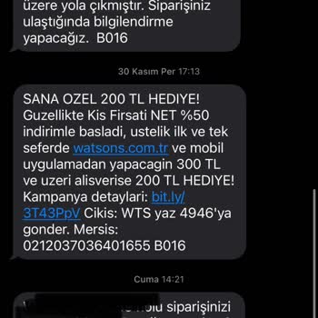 Watsons Firması Siparişimi Kaybetti, Geri Dönüş De Yapmıyorlar.