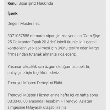 Trendyol Müşteriyi Mağdur Etme