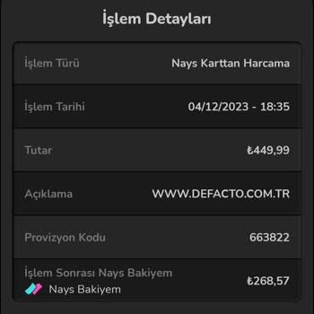 Nays Hediye Para Hesaba Gelmedi.