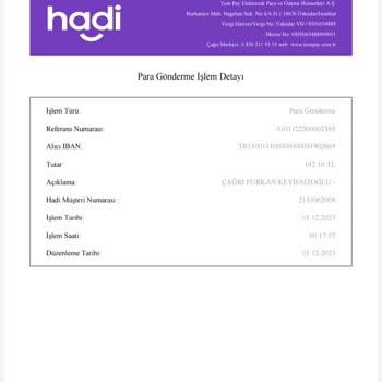 Hadi Tom Pay Para Transferi Sonrası Yaşamış Olduğum Problem