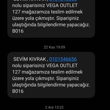 Watsons Siparişimi Teslim Etmedi