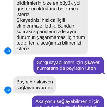GetirYemek Para İadesinin Yapılmaması.