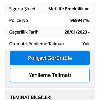 Metlife Emeklilik ve Hayat Kredi Kartı Sigortası Ve Hayat Sigortası İptali