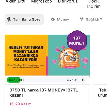 Migros Hedef Kampanyasında Yüklenmeyen Money
