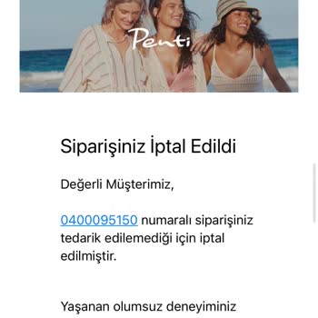 Penti Stokta Varken Yok Diye Sipariş İptali