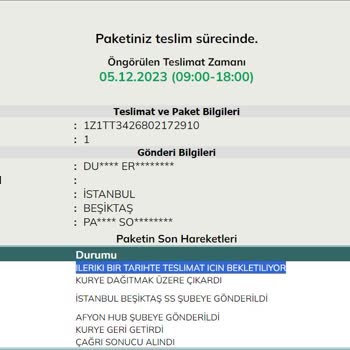 UPS Kuryesi Ürünümü Getirmiyor