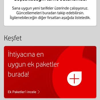 Vodafone Geçebileceğim Tarifeler Gözükmüyor