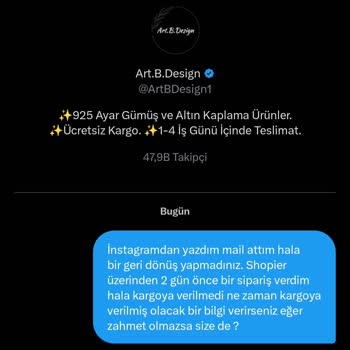 Art.B.Design Ürün Kargoya Verilmiyor, İletişime Geçmiyorlar