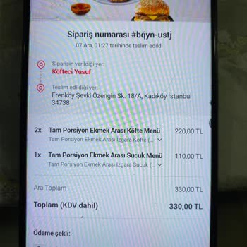 Sahrayıcedit Köfteci Yusuf Eksik Ürünler Dikkatsizlik
