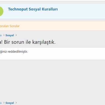Technopat.net Technopat Forum Üyeliğimi Reddediyor