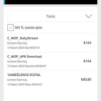 Vodafone C_MOP Tarafından Benim Onayım Olmadan Kesinti Yapılması