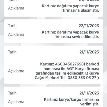 AGT Kurye (aynigunteslim.com) Kartım Şırnak'ta Kayıp!