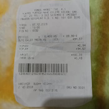 Yunus Market Yapracık Şube Bozuk Ürün