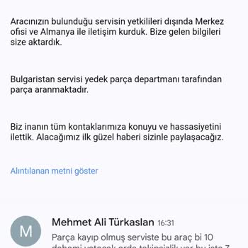 Mercedes-Benz Aldığımız Aracına Sahip Çıkmıyor