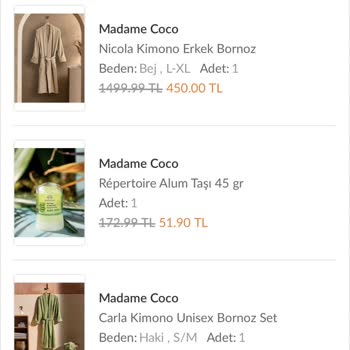 Madame Coco Teslim Edilmeyen Sipariş