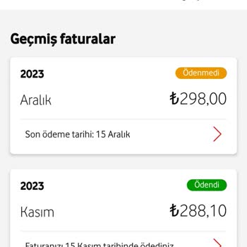 Vodafone Fazla Fatura Ödeme