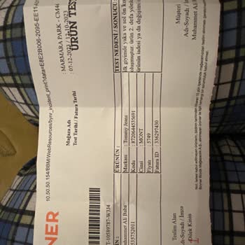 Boyner Marmara Park'tan Alınan Tommy Hilfiger Marka Mont Hatası