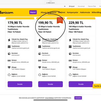 Millenicom Mevcut Müşterisine Yüksek Fiyat Uyguluyor