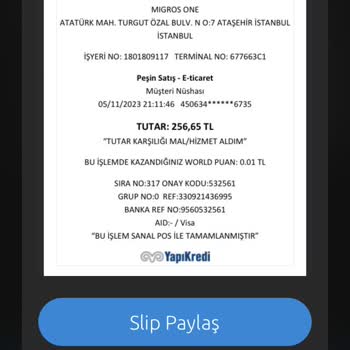 Migros Hemen Tarafından Teslim Edilmeyen Ürünün Ücreti Tahsil Edildi
